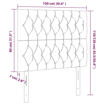Hoofdborden 2 St 00X7X78/88 Cm Stof Lichtgrijs 100 cm Hoog