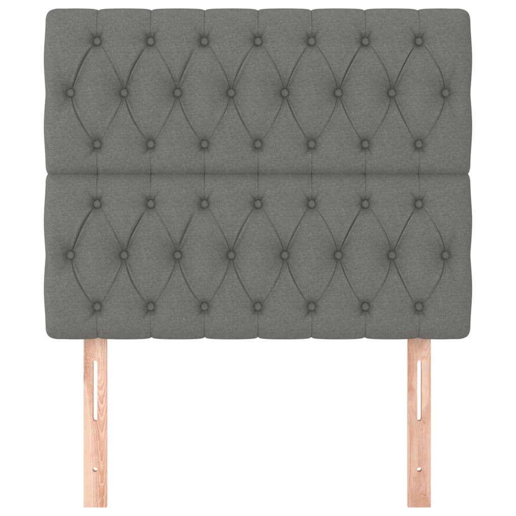 Hoofdborden 2 st 100x7x78/88 cm stof donkergrijs 100 cm Hoog