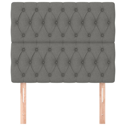 Hoofdborden 2 st 100x7x78/88 cm stof donkergrijs 100 cm Hoog