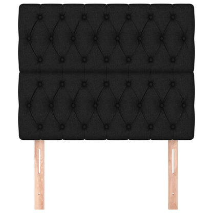 Hoofdborden 2 st 100x7x78/88 cm stof zwart 100 cm Zwart