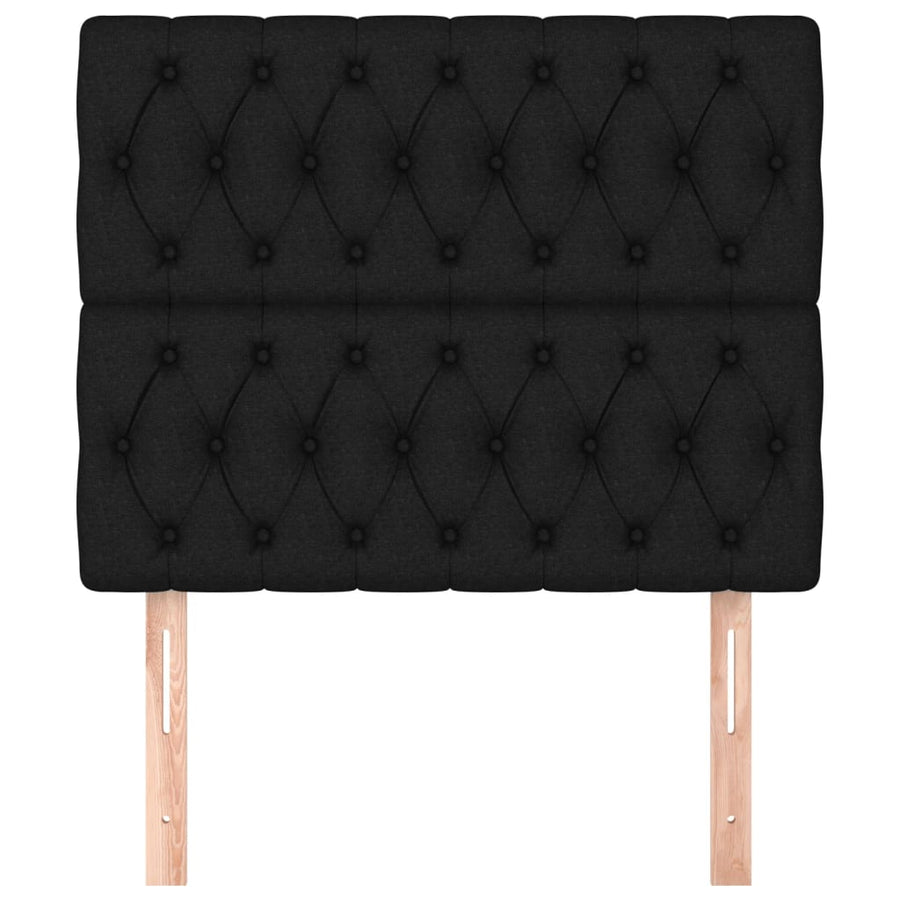 Hoofdborden 2 st 100x7x78/88 cm stof zwart 100 cm Zwart