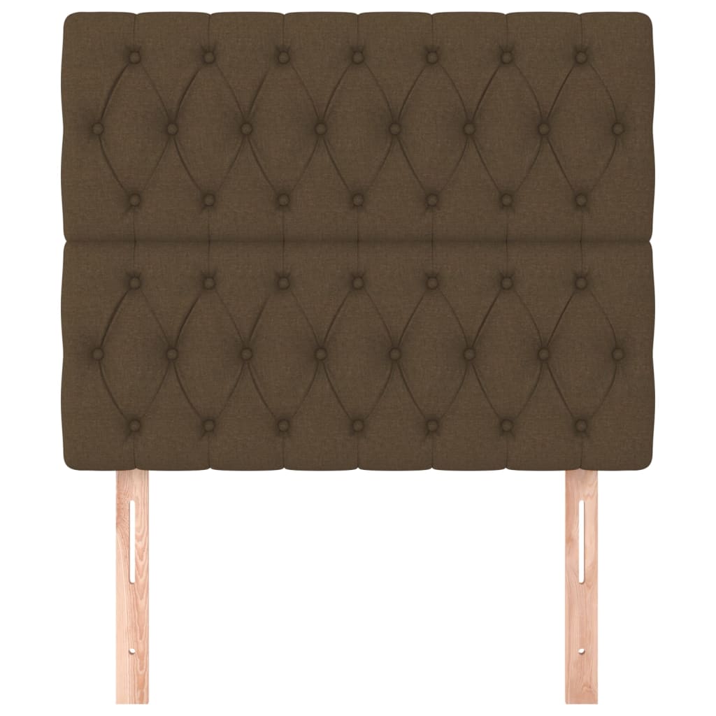 Hoofdborden 2 St 00X7X78/88 Cm Stof Donkerbruin 100 cm Hoog