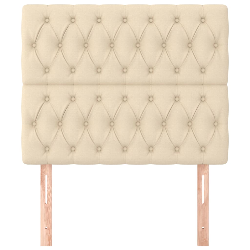 Hoofdborden 2 St 00X7X78/88 Cm Stof Kleurig Crème 100 cm Hoog