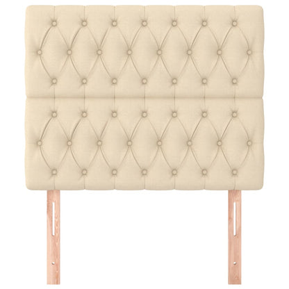 Hoofdborden 2 St 00X7X78/88 Cm Stof Kleurig Crème 100 cm Hoog