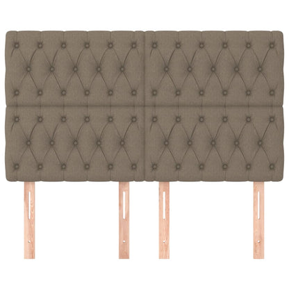 Hoofdborden 4 St 72X7X78/88 Cm Stof Taupe 144 cm Hoog