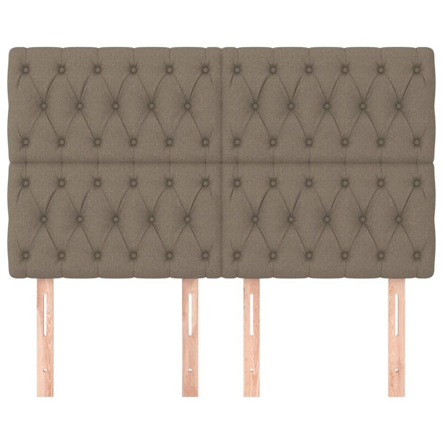 Hoofdborden 4 St 72X7X78/88 Cm Stof Taupe 144 cm Hoog