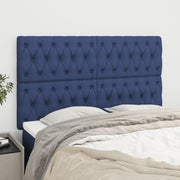 Hoofdbord stof blauw 144x7x118/128 cm