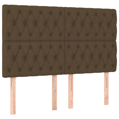 Hoofdborden 4 St 80X7X78/88 Cm Stof Donkerbruin 160 cm Hoog