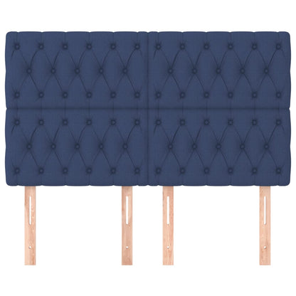 Hoofdborden 4 St 80X7X78/88 Cm Stof Blauw 160 cm Hoog