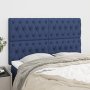 Hoofdbord stof blauw 160x7x118/128 cm