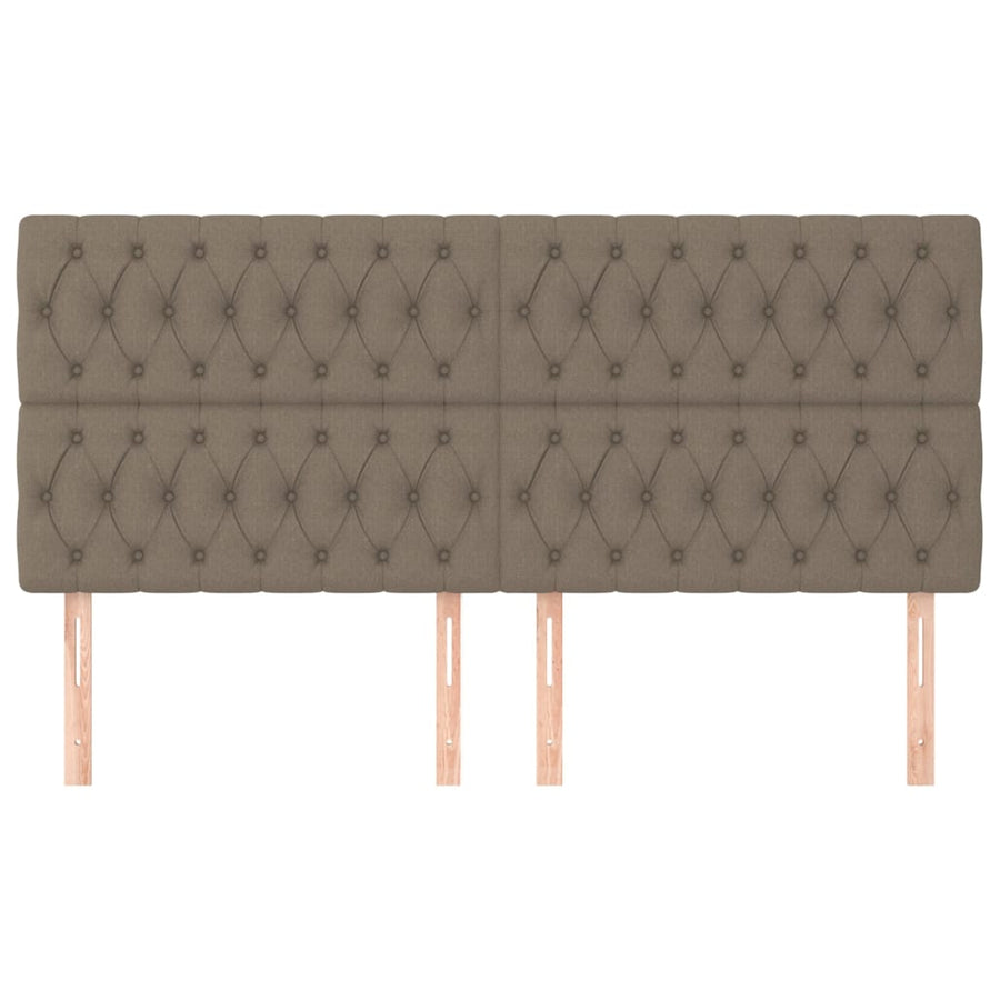 Hoofdborden 4 St 90X7X78/88 Cm Stof Taupe 180 cm Hoog
