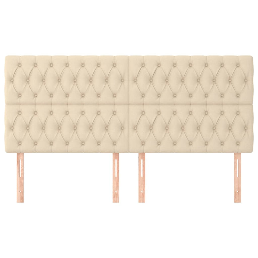 Hoofdborden 4 St 90X7X78/88 Cm Stof Kleurig Crème 180 cm Hoog