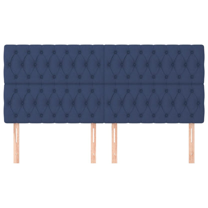 Hoofdborden 4 St 90X7X78/88 Cm Stof Blauw 180 cm Hoog