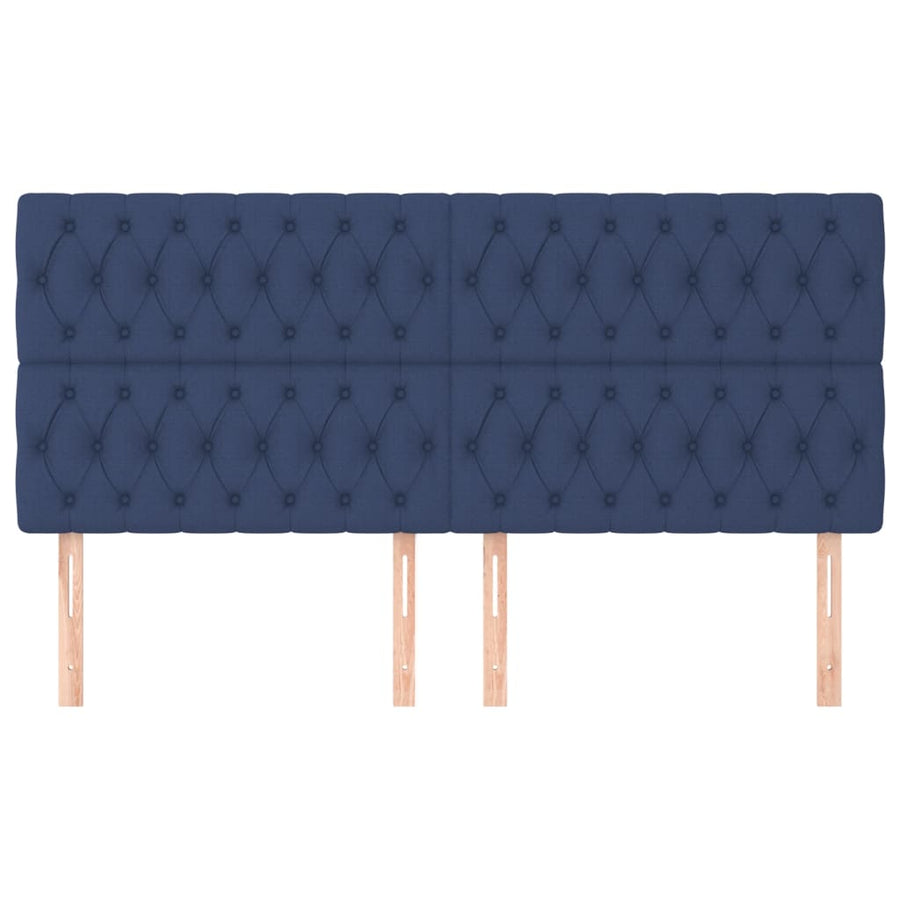 Hoofdborden 4 St 90X7X78/88 Cm Stof Blauw 180 cm Hoog