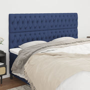 Hoofdbord stof blauw 180x7x118/128 cm