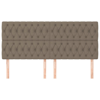 Hoofdborden 4 St 00X7X78/88 Cm Stof Taupe 200 cm Hoog