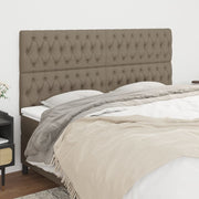 Hoofdbord 200x7x118/128 cm stof taupe