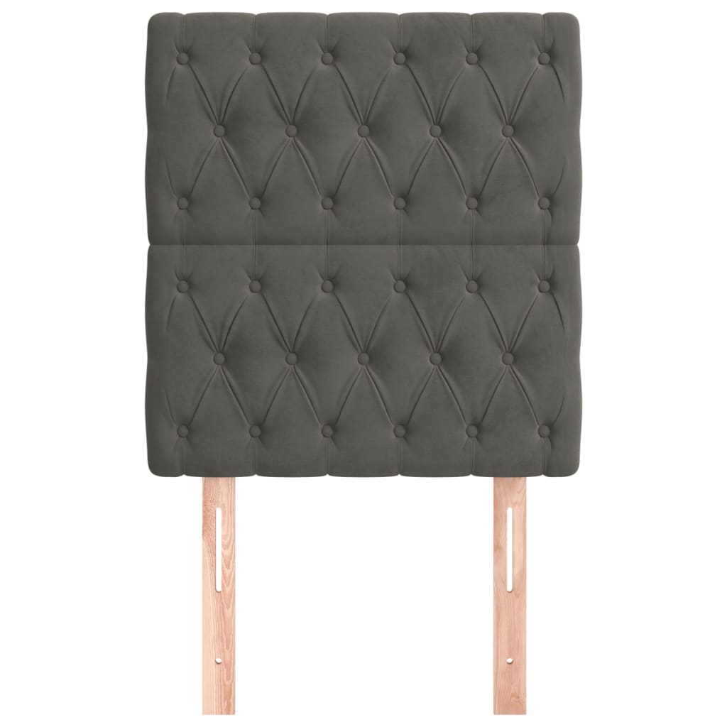 Hoofdborden 2 St 80X7X78/88 Cm Fluweel Donkergrijs