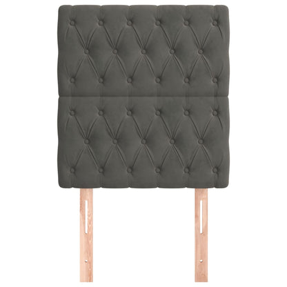 Hoofdborden 2 St 80X7X78/88 Cm Fluweel Donkergrijs