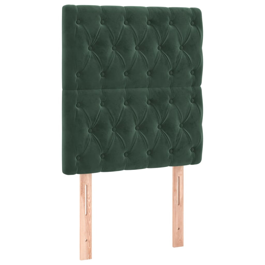 Hoofdborden 2 st 80x7x78/88 cm fluweel donkergroen 80 cm Hoog