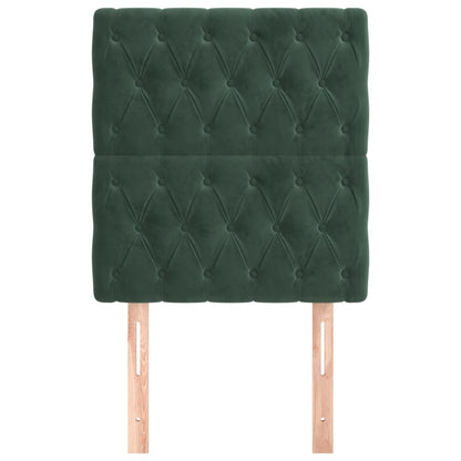 Hoofdborden 2 st 80x7x78/88 cm fluweel donkergroen 80 cm Hoog