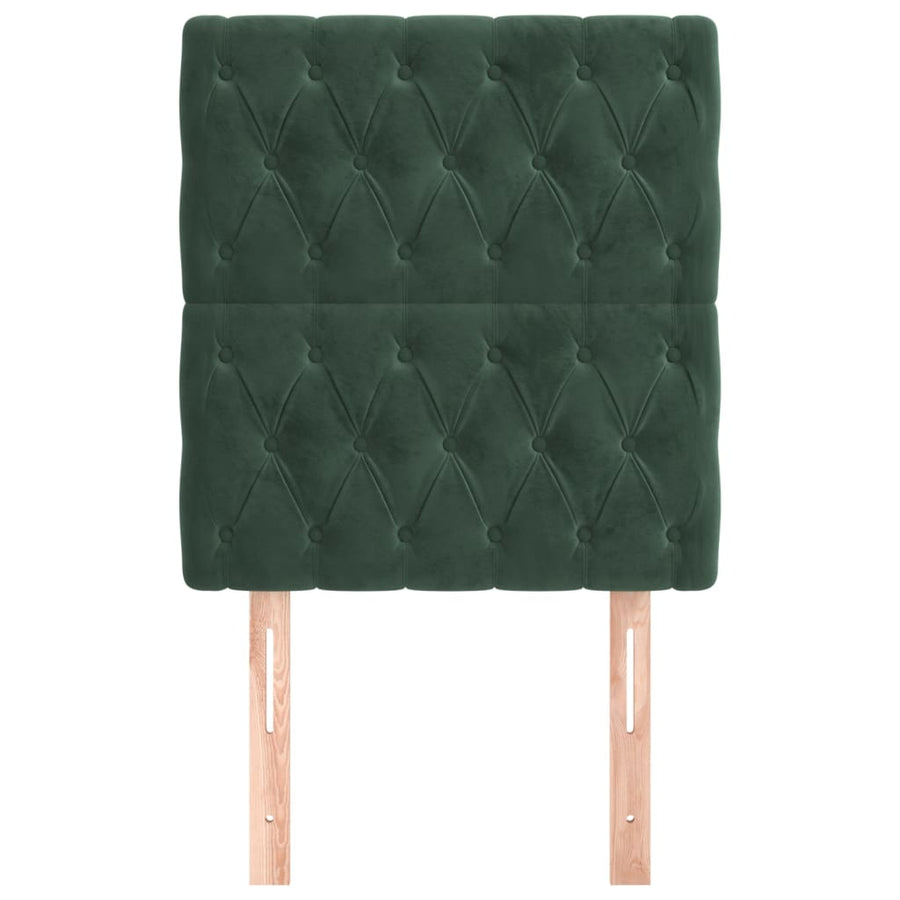Hoofdborden 2 st 80x7x78/88 cm fluweel donkergroen 80 cm Hoog