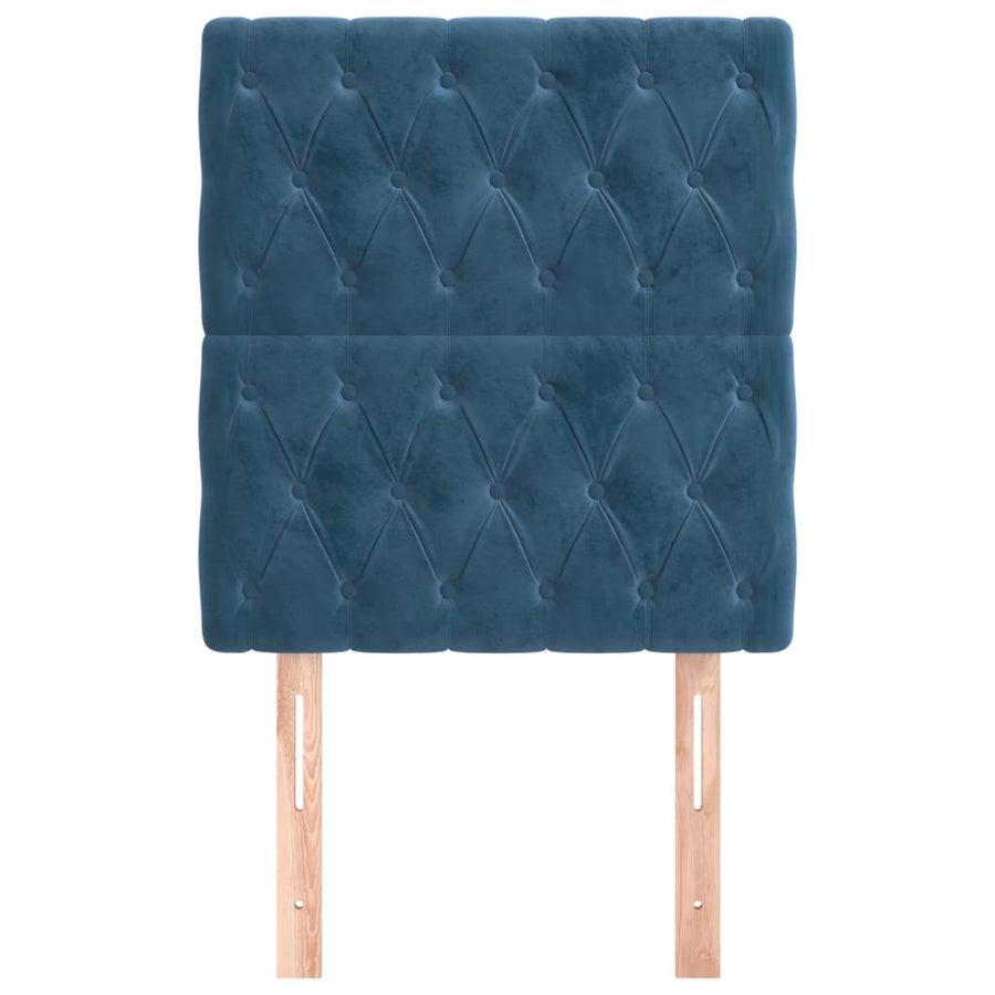 Hoofdborden 2 St 80X7X78/88 Cm Fluweel Donkerblauw 80 cm Hoog