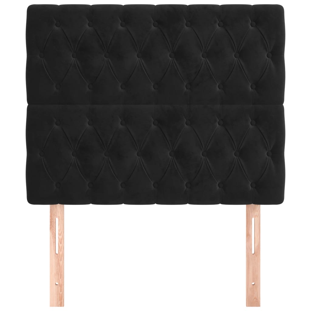 Hoofdborden 2 St 90X7X78/88 Cm Fluweel Zwart 1 90 cm