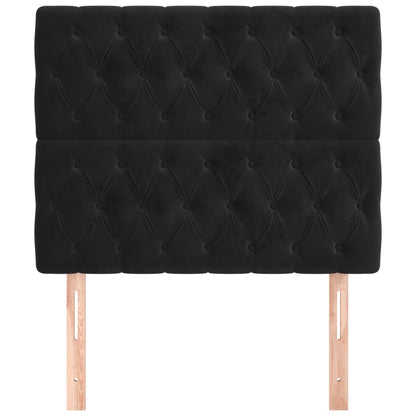 Hoofdborden 2 St 90X7X78/88 Cm Fluweel Zwart 1 90 cm