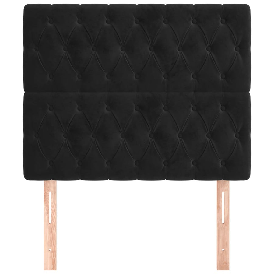 Hoofdborden 2 St 90X7X78/88 Cm Fluweel Zwart 1 90 cm