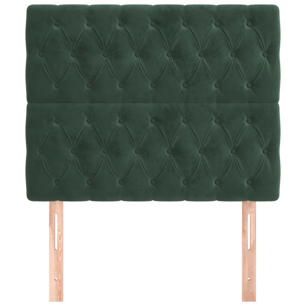 Hoofdborden 2 St 90X7X78/88 Cm Fluweel Donkergroen 1 90 cm Hoog