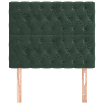 Hoofdborden 2 St 90X7X78/88 Cm Fluweel Donkergroen 1 90 cm Hoog