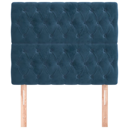 Hoofdbord donkerblauw 90x7x118/128 cm fluweel