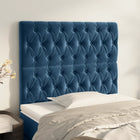 Hoofdbord 90x7x118-128 cm donkerblauw fluweel