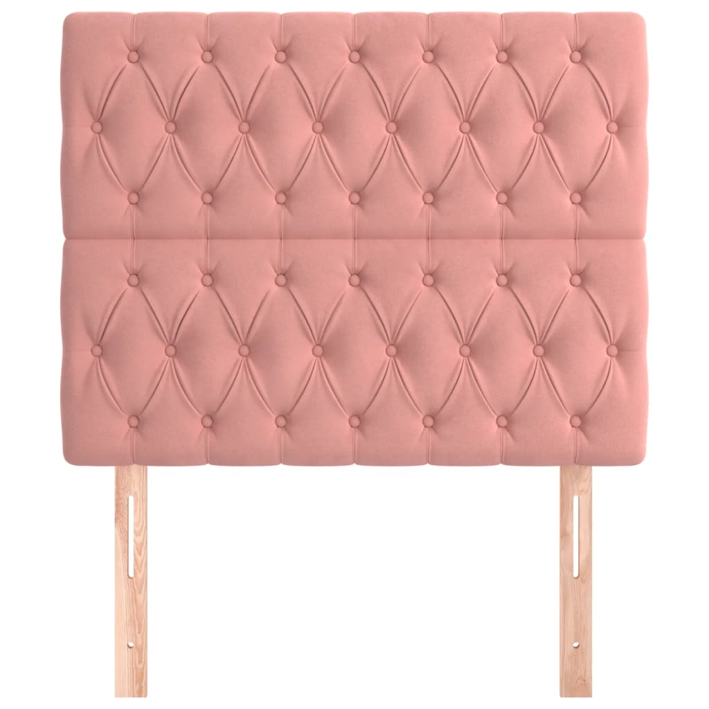 Hoofdborden 2 St 90X7X78/88 Cm Fluweel Roze 1 90 cm