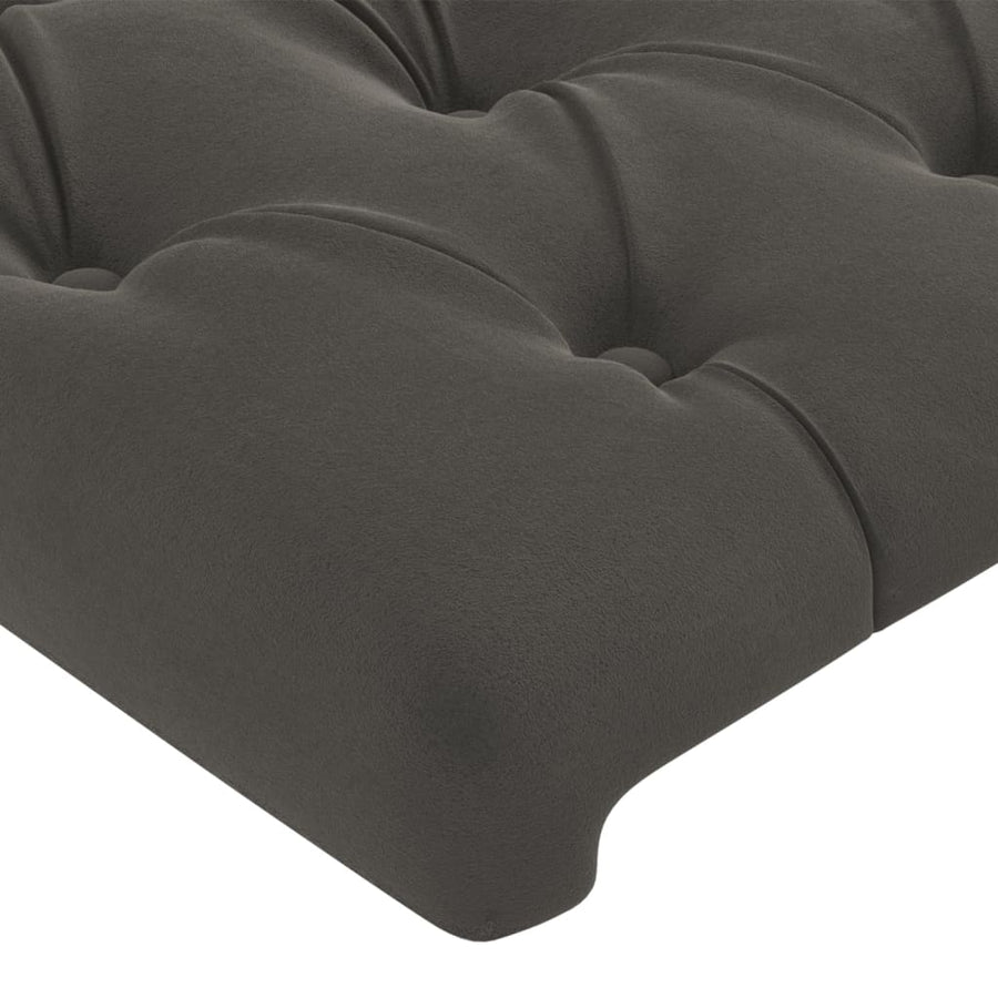 Hoofdborden 2 St 100X7X78/88 Cm Fluweel Donkergrijs