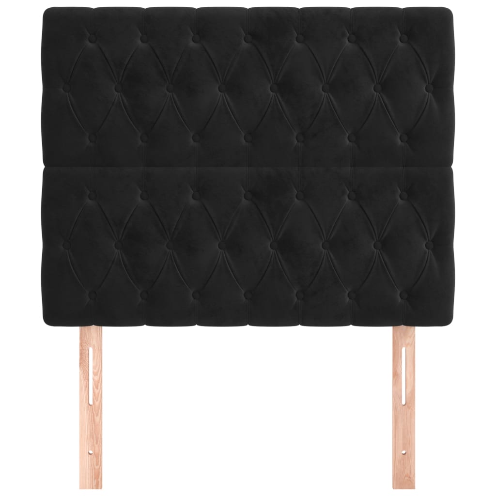 Hoofdborden 2 St 100X7X78/88 Cm Fluweel Zwart