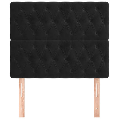 Hoofdborden 2 St 100X7X78/88 Cm Fluweel Zwart
