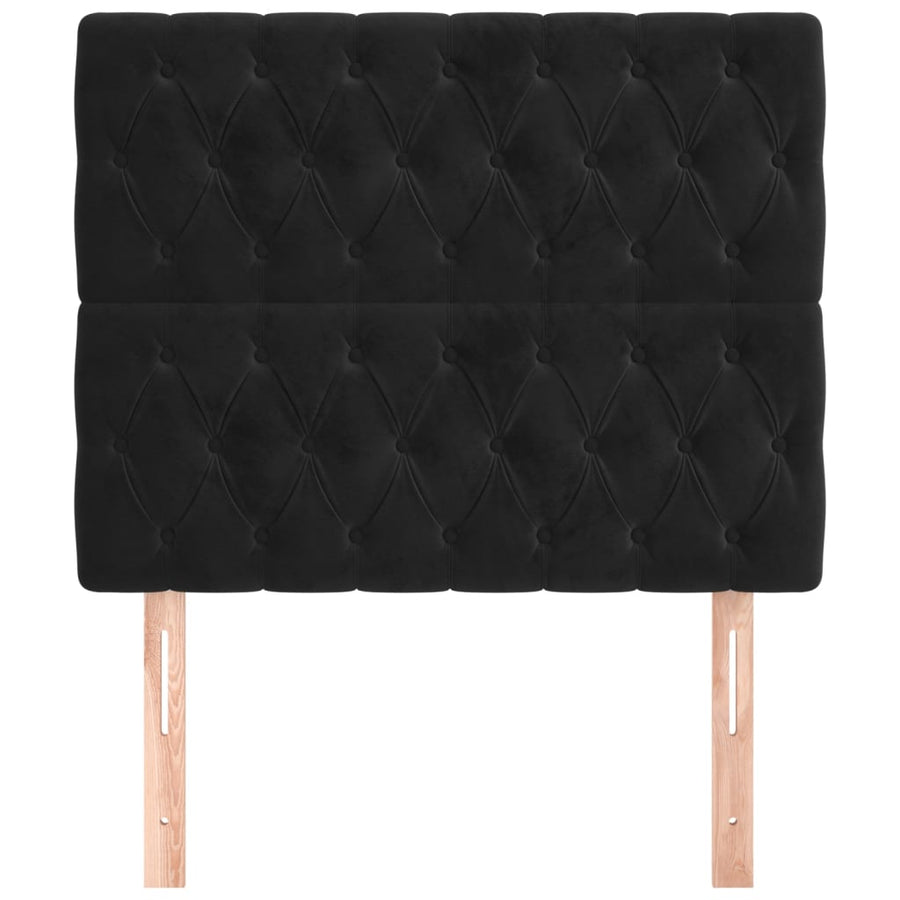 Hoofdborden 2 St 100X7X78/88 Cm Fluweel Zwart