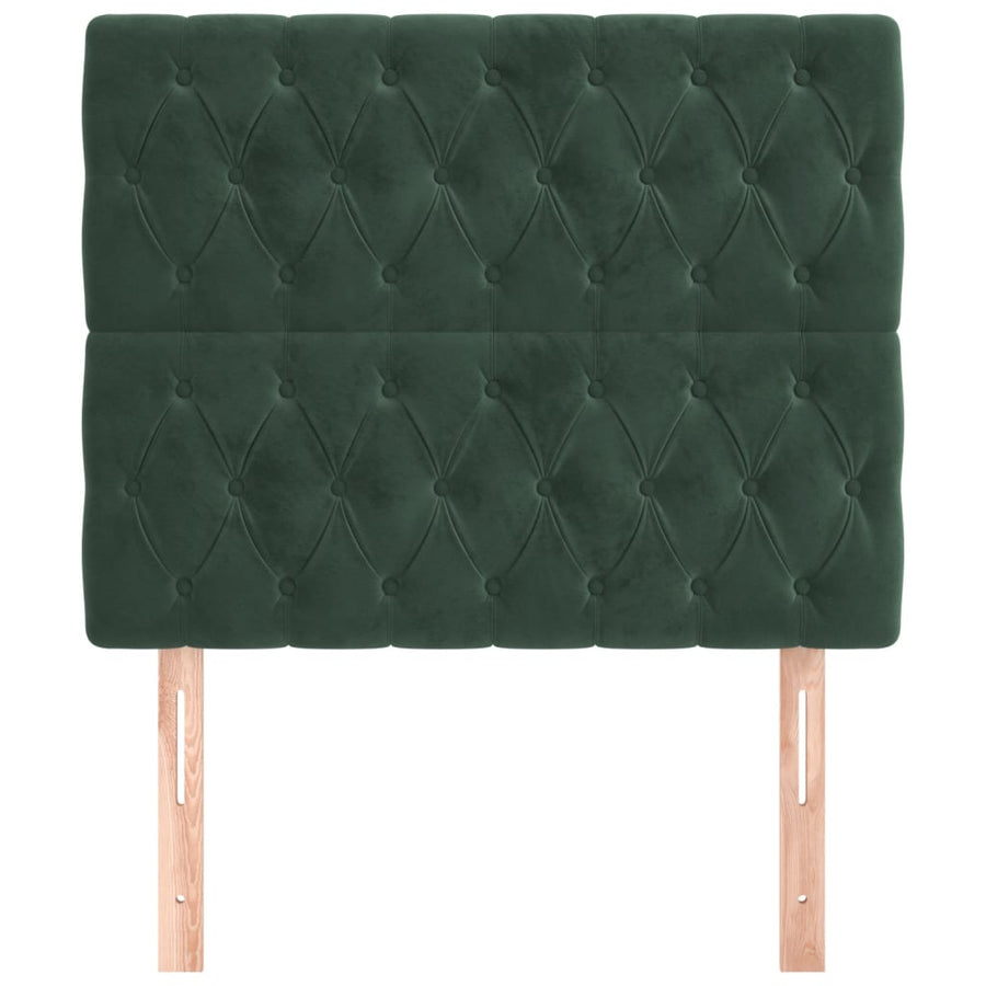 Hoofdborden 2 St 00X7X78/88 Cm Fluweel Donkergroen 100 cm Hoog