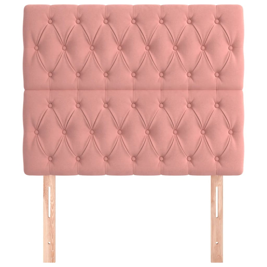 Hoofdborden 2 St 100X7X78/88 Cm Fluweel Roze
