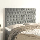 Headboard light grey 144x7x118/128 cm velvet