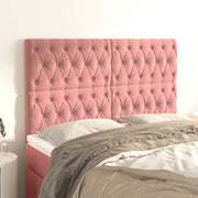 Headboard pink 144x7x118/128 cm velvet