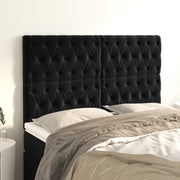 Hoofdbord 160x7x118/128 cm fluweel zwart