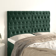 Hoofdbord 160x7x118/128 cm fluweel donkergroen