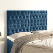 Hoofdbord donkerblauw fluweel 160x7x118/128 cm
