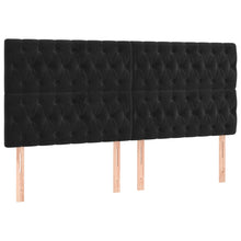 Hoofdborden 4 St 90X7X78/88 Cm Fluweel Zwart 1 180 cm