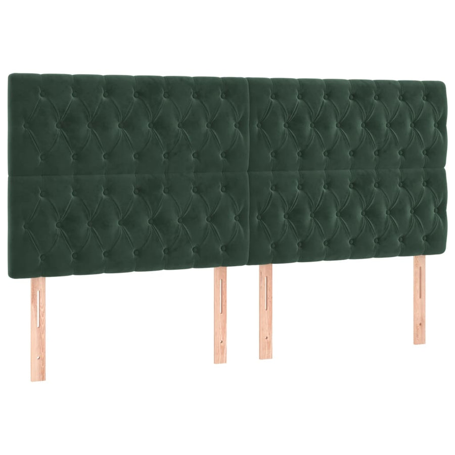 Hoofdborden 4 St 90X7X78/88 Cm Fluweel Donkergroen 1 180 cm Hoog