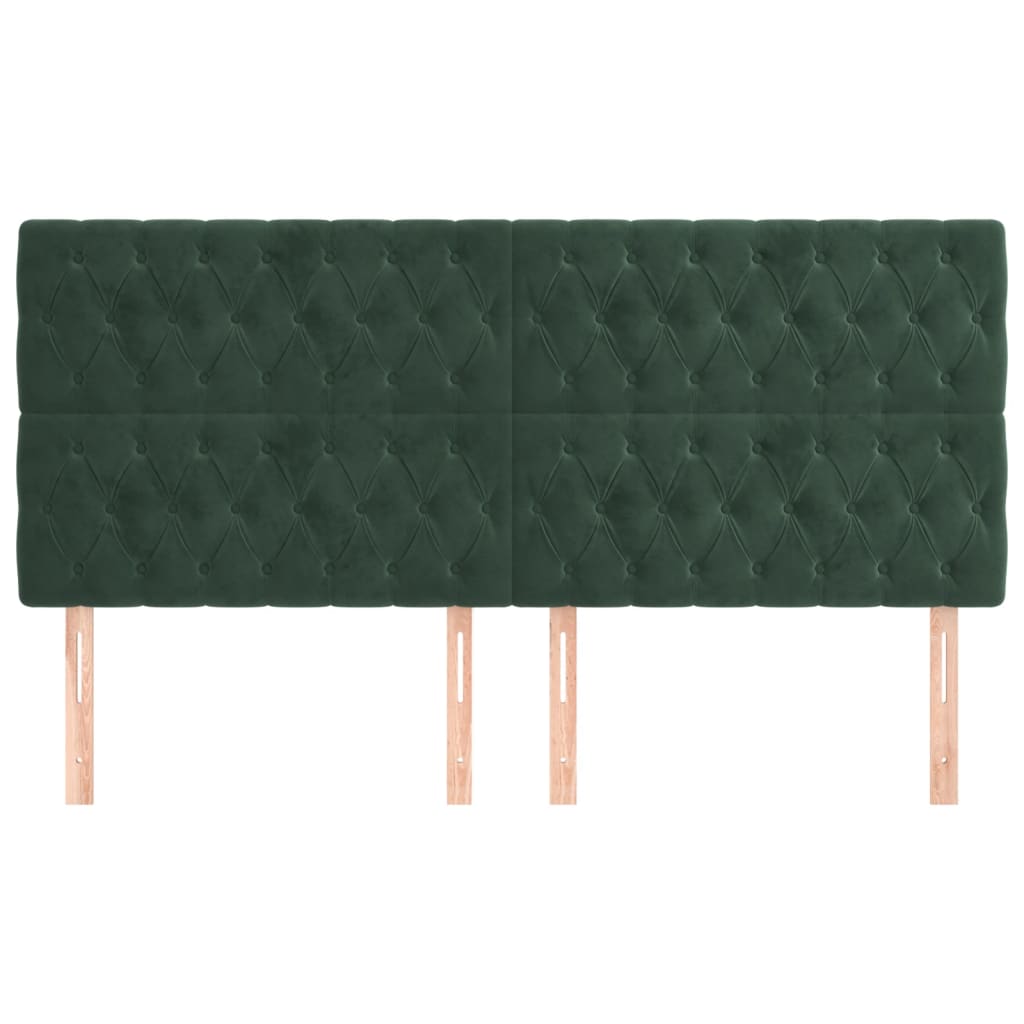 Hoofdborden 4 St 90X7X78/88 Cm Fluweel Donkergroen 1 180 cm Hoog