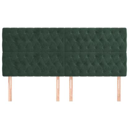 Hoofdborden 4 St 90X7X78/88 Cm Fluweel Donkergroen 1 180 cm Hoog